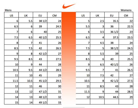 unisex schuhe nike|nike unisex size chart.